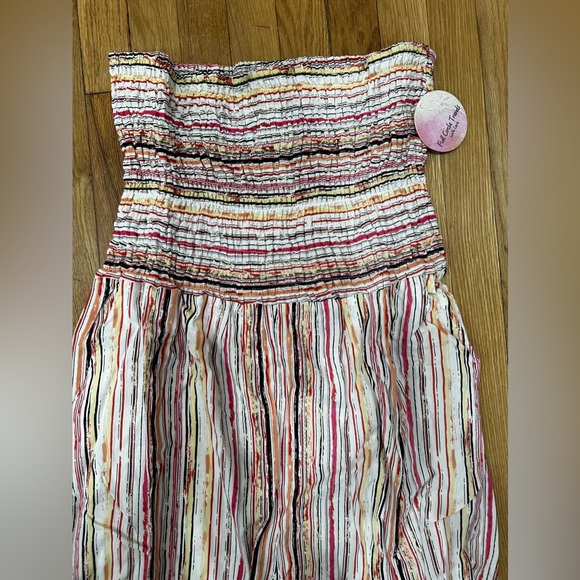 Full Circle Trends Strapless Colorful Cropped Jumpsuit With pockets PLUS Sz 3X - Picture 2 of 8
